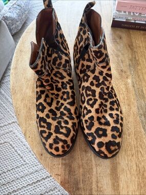 Franco Sarto Leopard Print Ankle Boots - Women's Fashion Booties